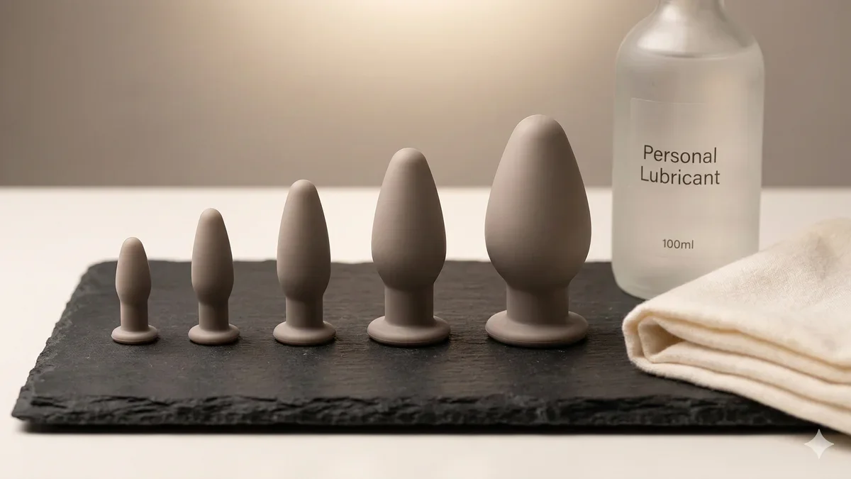 Ilustração artística abstrata de formas cônicas progressivas em tons de coral e roxo representando progressão gradual